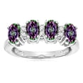 thumbnail image 1 of Star K� Oval 5x3 Rainbow Mystic Topaz 4 Four Stone Band Ring, 1 of 9