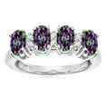 thumbnail image 1 of Star K� Oval 5x3 Rainbow Mystic Topaz 4 Four Stone Band Ring, 1 of 9