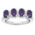 thumbnail image 1 of Star K� Oval 5x3 Simulated Alexandrite 4 Four Stone Band Ring, 1 of 9