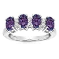 thumbnail image 1 of Star K� Simulated Alexandrite Oval 5x3 4 Four Stone Band Ring, 1 of 9