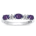 thumbnail image 1 of Star K � Oval 5x3 Simulated Alexandrite three stone oval band, 1 of 9