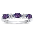 thumbnail image 1 of Star K � Oval 5x3 Simulated Alexandrite three stone oval band, 1 of 9