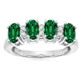 thumbnail image 1 of Star K� Simulated Emerald Oval 5x3 4 Four Stone Band Ring, 1 of 9