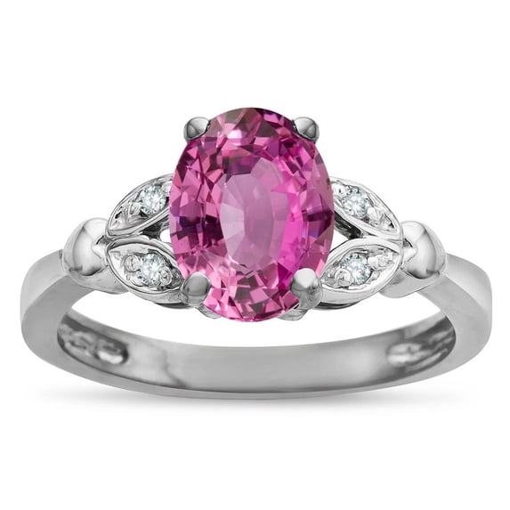 Star K � Oval 8x6 Created Pink Sapphire Marquee Design Engagement Promise Ring