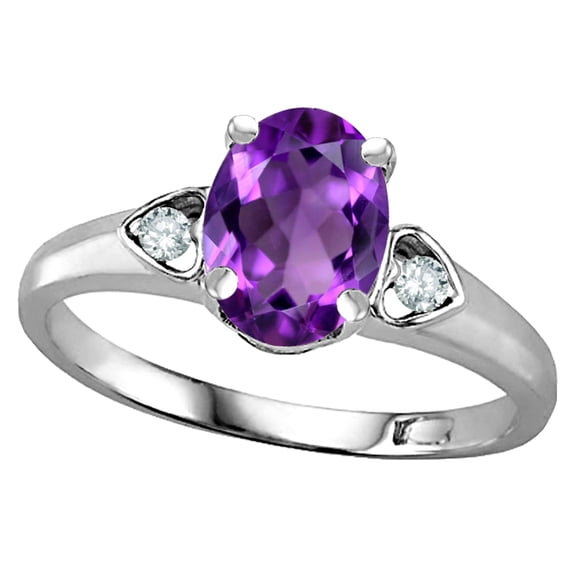 Star K � Oval 8x6 Genuine Amethyst Love Promise Ring