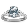 thumbnail image 1 of Star K � Oval 8x6 Genuine Aquamarine Marquee Design Engagement Promise Ring, 1 of 9