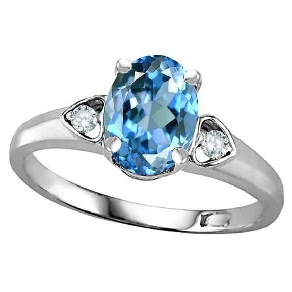 Star K � Oval 8x6 Genuine Blue Topaz Love Promise Ring