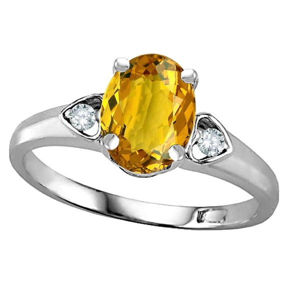 Star K � Oval 8x6 Genuine Citrine Love Promise Ring