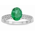 thumbnail image 1 of Star K � Oval 8x6 Genuine Emerald Channel Set Engagement Promise Ring, 1 of 9