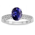 thumbnail image 1 of Star K � Oval 8x6 Genuine Iolite Channel Set Engagement Promise Ring, 1 of 9