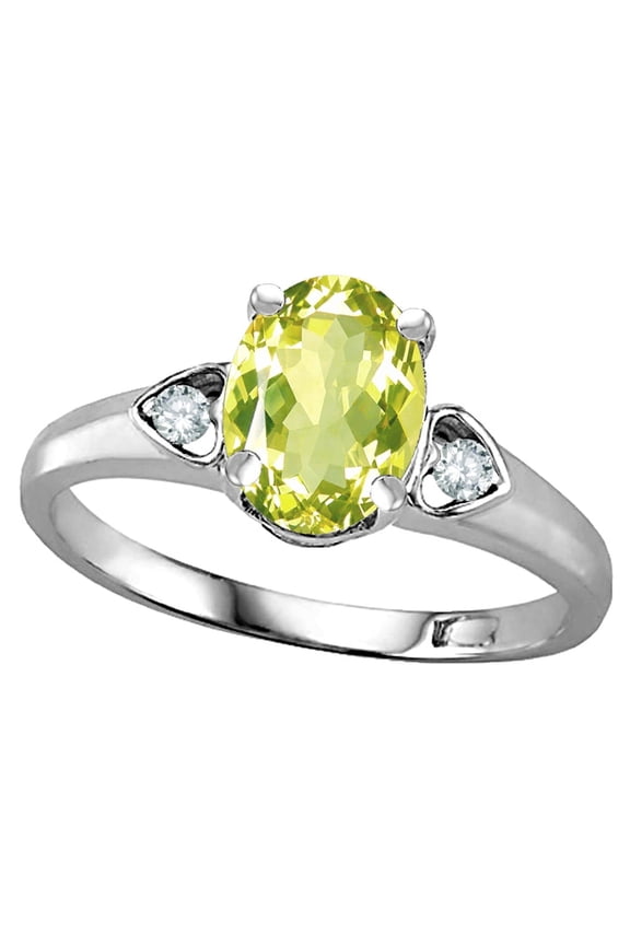 � Oval 8x6 Genuine Lemon Quartz Love Promise Ring