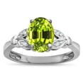 thumbnail image 1 of Star K � Oval 8x6 Genuine Peridot Marquee Design Engagement Promise Ring, 1 of 9