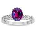 thumbnail image 1 of Star K � Oval 8x6 Genuine Rhodolite Channel Set Engagement Promise Ring, 1 of 9