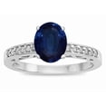 thumbnail image 1 of Star K � Oval 8x6 Genuine Sapphire Channel Set Engagement Promise Ring, 1 of 9