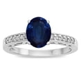 thumbnail image 1 of Star K � Oval 8x6 Genuine Sapphire Channel Set Engagement Promise Ring, 1 of 9