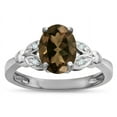 thumbnail image 1 of Star K � Oval 8x6 Genuine Smoky Quartz Marquee Design Engagement Promise Ring, 1 of 9