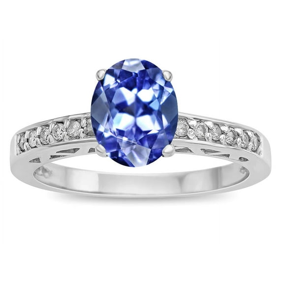 Star K � Oval 8x6 Genuine Tanzanite Channel Set Engagement Promise Ring