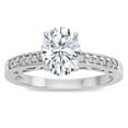 thumbnail image 1 of Star K � Oval 8x6 Genuine White Topaz Channel Set Engagement Promise Ring, 1 of 9