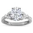 thumbnail image 1 of Star K � Oval 8x6 Genuine White Topaz Marquee Design Engagement Promise Ring, 1 of 9