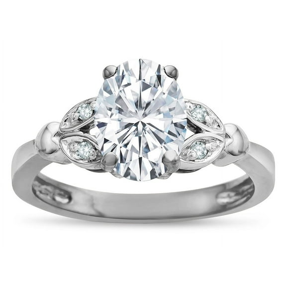 Star K � Oval 8x6 Genuine White Topaz Marquee Design Engagement Promise Ring