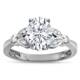 thumbnail image 1 of Star K � Oval 8x6 Genuine White Topaz Marquee Design Engagement Promise Ring, 1 of 9
