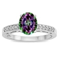 thumbnail image 1 of Star K � Oval 8x6 Rainbow Mystic Topaz Channel Set Engagement Promise Ring, 1 of 9