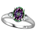 thumbnail image 1 of Star K � Oval 8x6 Rainbow Mystic Topaz Love Promise Ring, 1 of 9