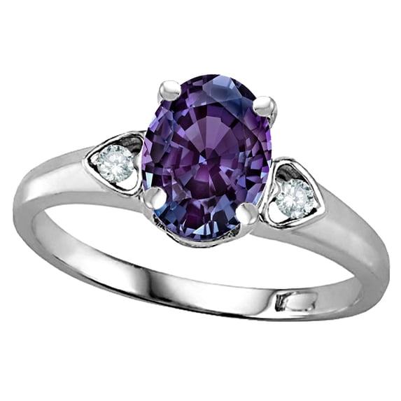 Star K � Oval 8x6 Simulated Alexandrite Love Promise Ring