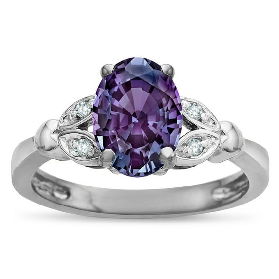 Star K � Oval 8x6 Simulated Alexandrite Marquee Design Engagement Promise Ring