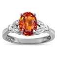 thumbnail image 1 of Star K � Oval 8x6 Simulated Orange Mexican Fire Opal Marquee Design Engagement Promise Ring, 1 of 9