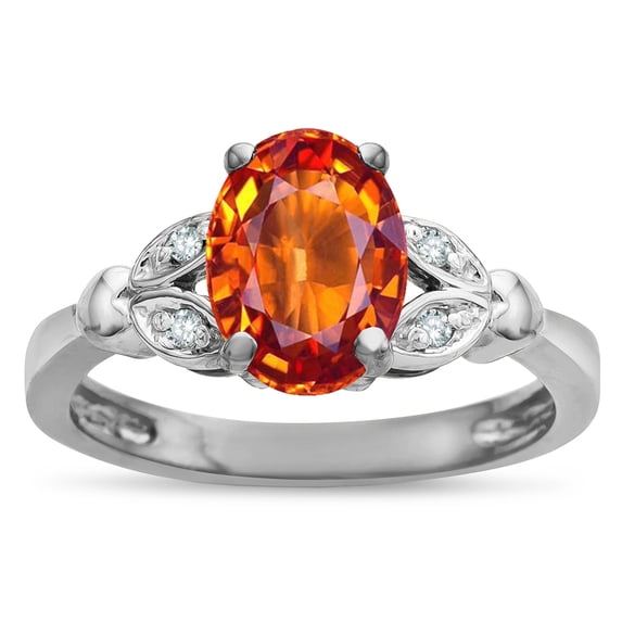 Star K � Oval 8x6 Simulated Orange Mexican Fire Opal Marquee Design Engagement Promise Ring