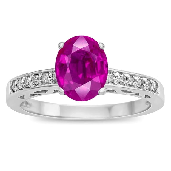 Star K � Oval 8x6 Simulated Pink Tourmaline Channel Set Engagement Promise Ring