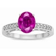 thumbnail image 1 of Star K � Oval 8x6 Simulated Pink Tourmaline Channel Set Engagement Promise Ring, 1 of 9