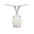 thumbnail image 1 of Star K� Oval 8x6mm Genuine Opal Rabbit Ear Pendant Necklace, 1 of 9