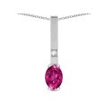 thumbnail image 1 of Star K � Oval 8x6mm Simulated Pink Tourmaline Bar Pendant Necklace, 1 of 9