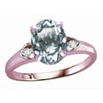 thumbnail image 1 of Star K� Oval 9x7 Genuine Aquamarine Three 3 Stone Heart Engagement Promise Wedding Ring, 1 of 8