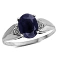 thumbnail image 1 of Star K � Oval 9x7 Genuine Black Sapphire trillion miracle setting wide band Ring, 1 of 9