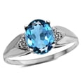 thumbnail image 1 of Star K � Oval 9x7 Genuine Blue Topaz trillion miracle setting wide band Ring, 1 of 9