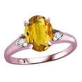 thumbnail image 1 of Star K� Oval 9x7 Genuine Citrine Three 3 Stone Heart Engagement Promise Wedding Ring, 1 of 8