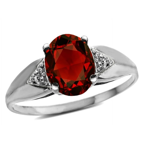 Star K � Oval 9x7 Genuine Garnet trillion miracle setting wide band Ring
