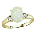 thumbnail image 1 of Star K� Oval 9x7 Genuine Opal Three 3 Stone Heart Engagement Promise Wedding Ring, 1 of 8