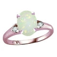 thumbnail image 1 of Star K� Oval 9x7 Genuine Opal Three 3 Stone Heart Engagement Promise Wedding Ring, 1 of 8