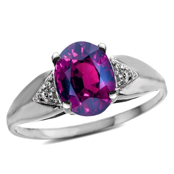 Star K � Oval 9x7 Genuine Rhodolite trillion miracle setting wide band Ring