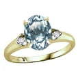 thumbnail image 1 of Star K� Oval 9x7 Genuine Sky Blue Topaz Three 3 Stone Heart Engagement Promise Wedding Ring, 1 of 8