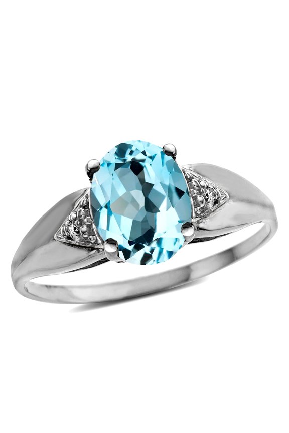 � Oval 9x7 Genuine Sky Blue Topaz trillion miracle setting wide band Ring