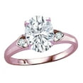 thumbnail image 1 of Star K� Oval 9x7 Genuine White Topaz Three 3 Stone Heart Engagement Promise Wedding Ring, 1 of 8