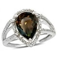 thumbnail image 1 of Star K � Pear Shape 11x8mm Genuine Smoky Quartz Halo Split Shank Big Stone Ring, 1 of 9