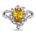 thumbnail image 1 of Star K � Pear Shape 8x6 Genuine Citrine Halo Split Shank Ring, 1 of 9
