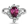 thumbnail image 1 of Star K � Pear Shape 8x6 Genuine Rhodolite Halo Split Shank Ring, 1 of 9