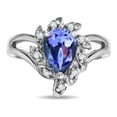 thumbnail image 1 of Star K � Genuine Tanzanite Pear Shape 8x6 Halo Split Shank Ring, 1 of 9